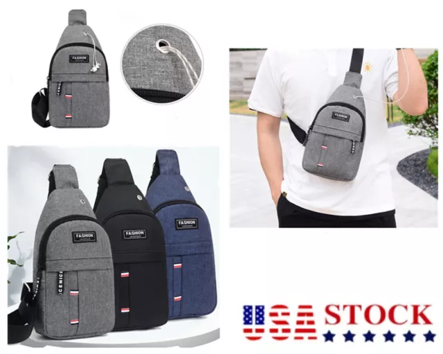 Mens Sling Bag Cross Body Handbag Chest Bag Shoulder Pack Sports Travel Backpack