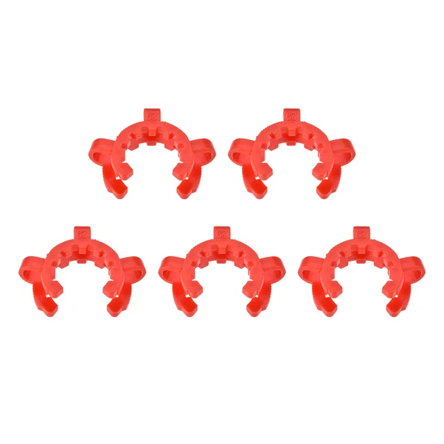 Lab Joint Clip Plastic Clamp for 29/26 or 29/42 Glass Taper Joints Red 5Pcs