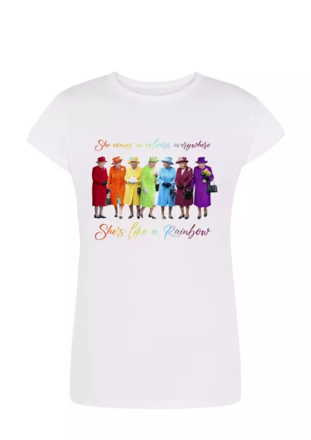 T-Shirt Regina Elisabetta The Queen fashion Donna 100% Cotone Taglia S XXL
