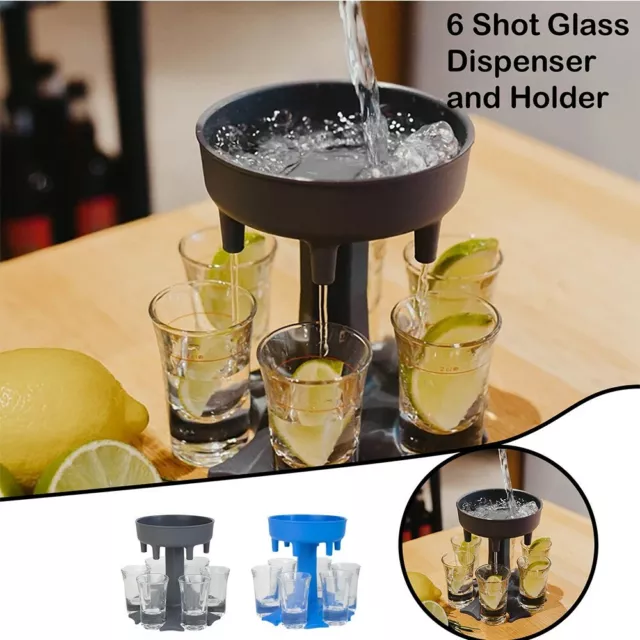 6 Shot Glass Dispenser Holder Liquor Dispenser Party Wine Drinking Games Gift