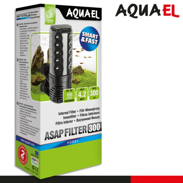 Aquael Filtro Asap 300 Filtro Interno Compatto Acquario Wasserpflege Pulizia