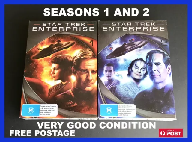 STAR TREK ENTERPRISE Series Seasons 1 & 2 Box Sets Boxsets 14 DVDs R4 FREE POST
