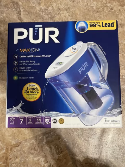 PUR Max-Ion 7 Cup Water Pitcher Filtration System With New Filter PPT711W New