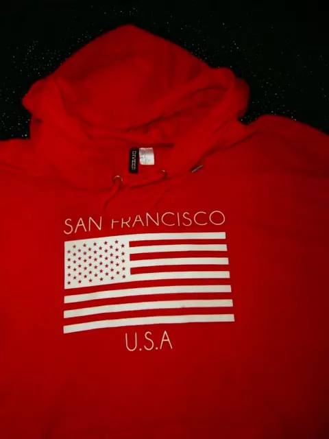 SUPERB QUALITY SAN FRANCISCO USA FLAG Hoodie SUPREME NAVY HOODY SZ XL SF 49ERS 3