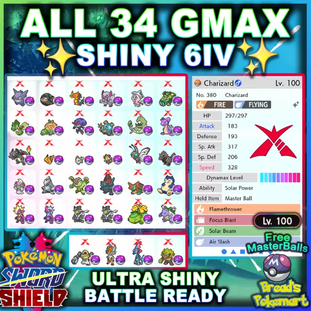 All 11 Shiny 6IV Ultra Beasts Crown Tundra Pokemon with Master Balls for  Sword and Shield - elymbmx