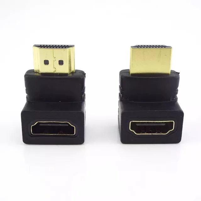2X HDMI Stecker zu HDMI Buchse HDMI 90° Grad Winkel Adapter HDMI Male to Female