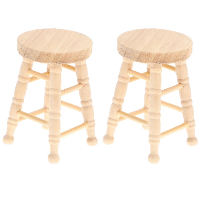 2 piezas muebles mini casa mini taburete redondo taburete miniatura muebles en miniatura