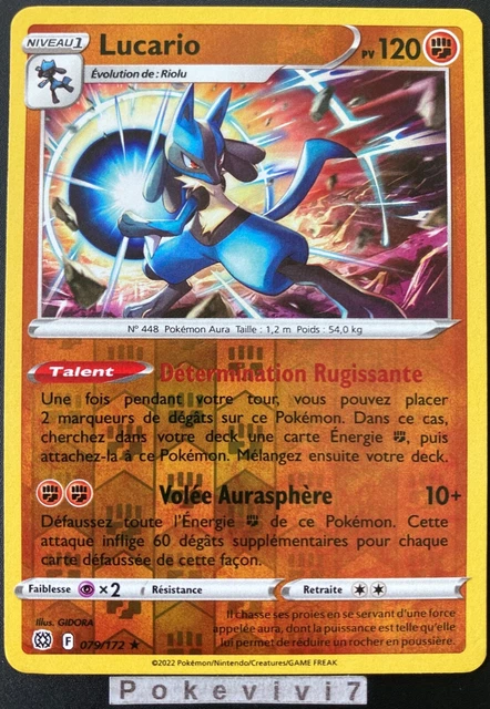 Carte Pokemon LUCARIO 079/172 Holo REVERSE Epée et Bouclier 9 EB09 FR NEUF