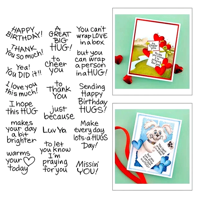 Birthday Love Friends Sentiment Words Silicon Transparent Stamp  Card Making