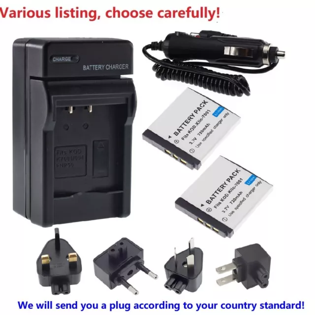 KLIC-7001 Batteria o Caricabatterie da parete per Kodak EasyShare M893 IS, M1063, M1073 IS