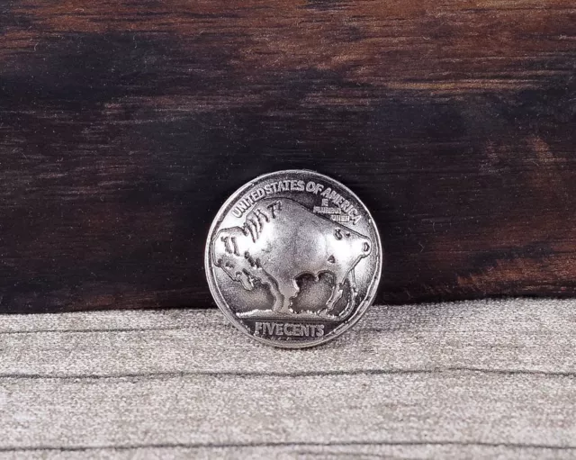 Monedas Cinturón Conchos - Cabeza de níquel de búfalo Remaches Remaches Traseros Concho 10 PIEZAS