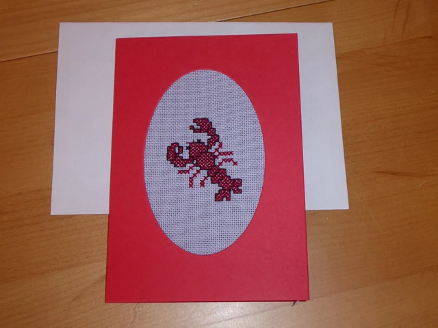 1 Klappkarte rot, 1 Krebs , Nr 13 , Umschlag , Kathrina34