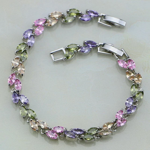 Bracciale Con Zirconi Multicolor.