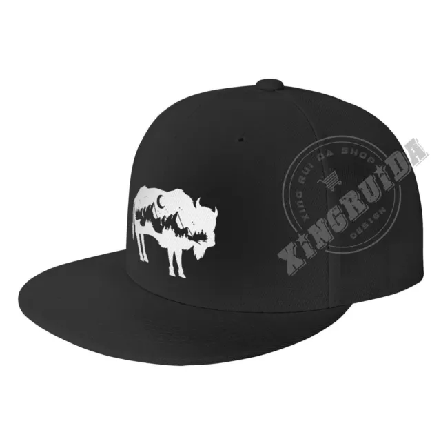 Buffalo Mountain Cap Unisex Baseball Hat Adjustable Flat Brim Cap Hip-Hop Hats