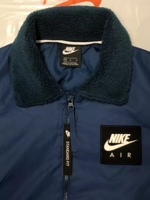 NIKE AIR MA 1 Men s Sherpa Bomber Jacket Coat Full Zip Size Medium