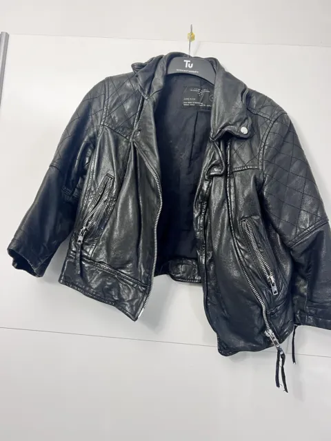 All Saints Cropped Leather Jacket Size 8