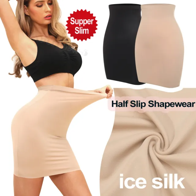 Womens Half Set Petticoat Body Shaping Skirt High Waist Seamless