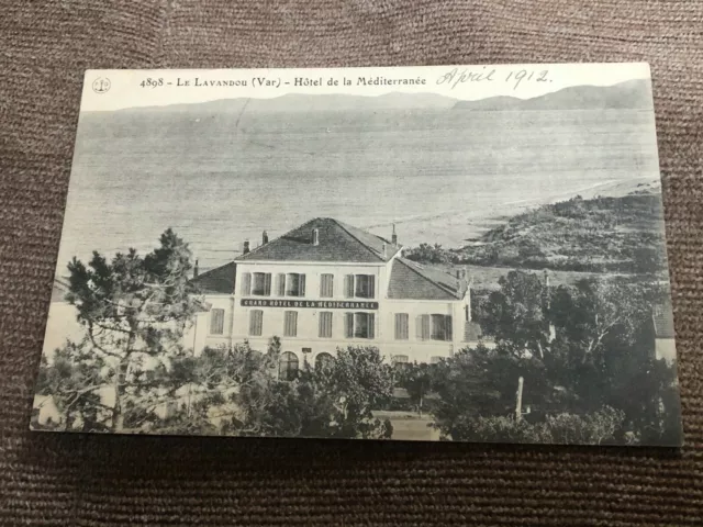 early 1900s postcard - le lavandou hotel de la mediterranee