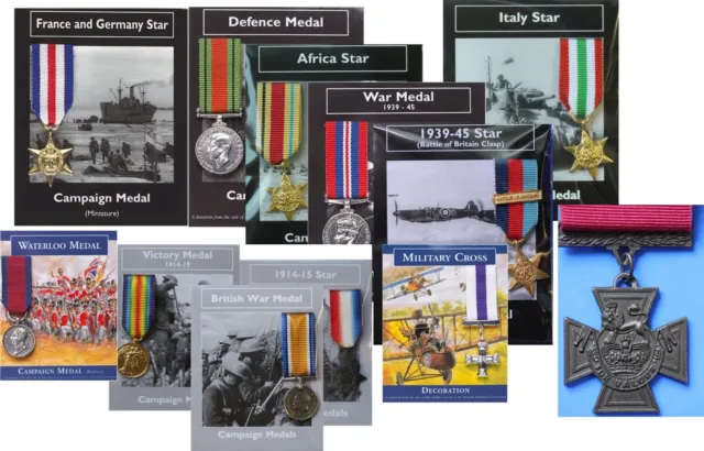 REPRODUCTION British Miniature Campaign Medal with Information Card [adv]