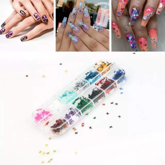 Nail Glitter Sequins Holographic Laser Butterfly Flakes Nail Art 3D Decoration