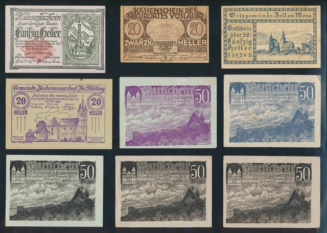 Austria: 1919-68 "HISTORIC COLLN OF 15 DIFFERENT" incl WWII. P59-142a VF to UNC