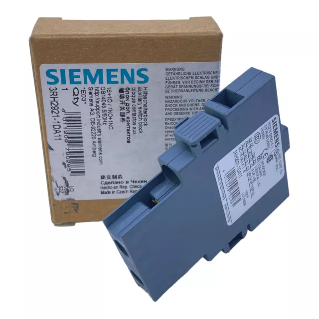 Siemens 3RH2921-1DA11 Interruttore Ausiliario 690V 5/50Hz 1NO + 1NC