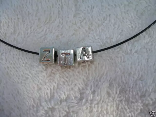 Zeta Tau Alpha ZTA Block Letters Necklace - ADORABLE!