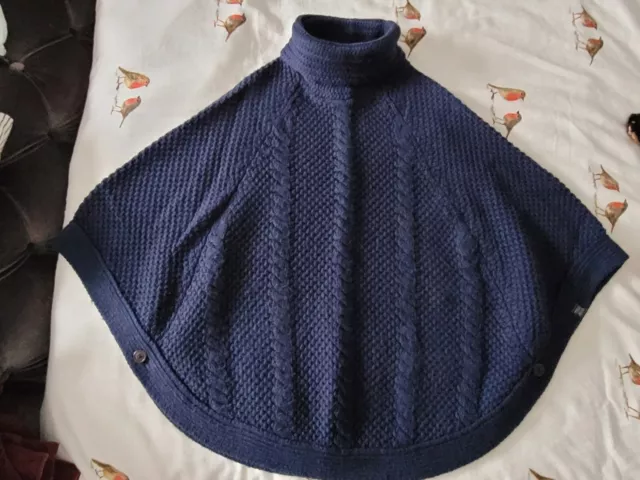 JOULES Beautiful Navy Poncho / Cape Age 11 - 12 Very Good Condition