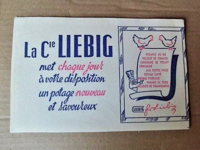 Ancien buvard publicitaire potage liebig collection