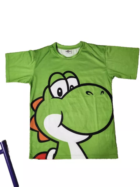 USJ Super Nintendo World Mario Bros Big Yoshi Mens L Shirt Double Sided Japan