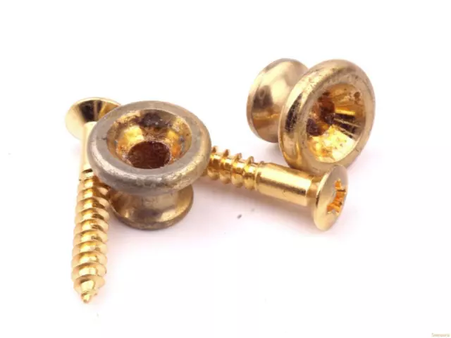 Gibson Gold Aged Alu Strapbuttons incl. Screws Set of 2 "Art of Aging" Series