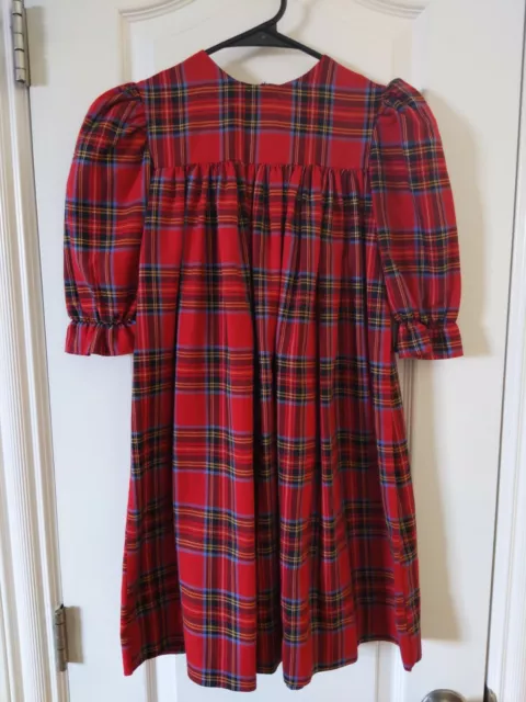 Girls Vintage Red Plaid Kim Originals Dress Size 7 Classic Holiday Made in USA