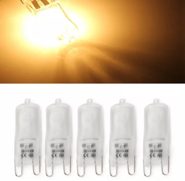 10x G9 Halogen Lampen Stiftsockel Leucht 25W/40W/60W Frosted 230V AC 3000K 2