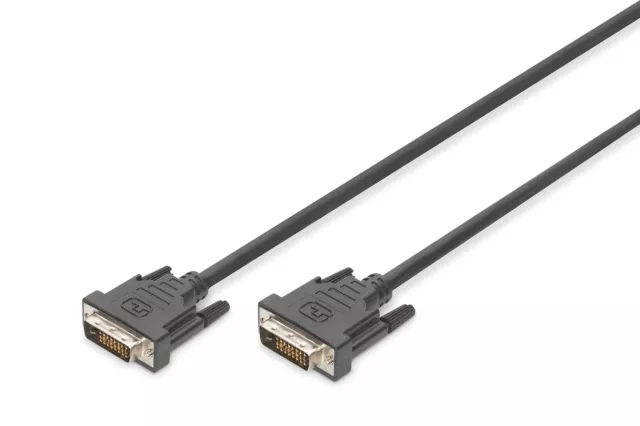 DIGITUS 2.0m 24+1 DVI Maleto 24+1 DVI Male Connection Cable - Black