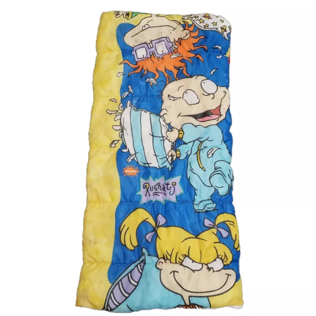 Vintage Nickelodeon Rugrats Sleeping Bag Tommy Chuckie Angelica Yellow Blue Red