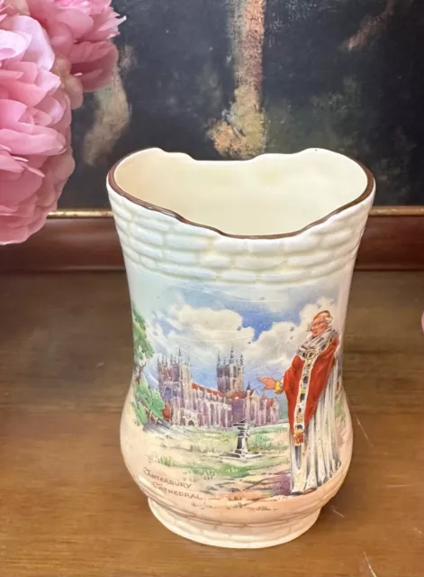 Vintage Royal Doulton Historic England Vase Thomas A’Becket Canterbury Cathedral 3