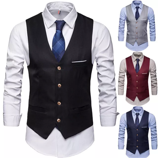 Men's Waistcoat for Wedding Waiters Bar Staff Vests Tops Waist Coats Dress Coat