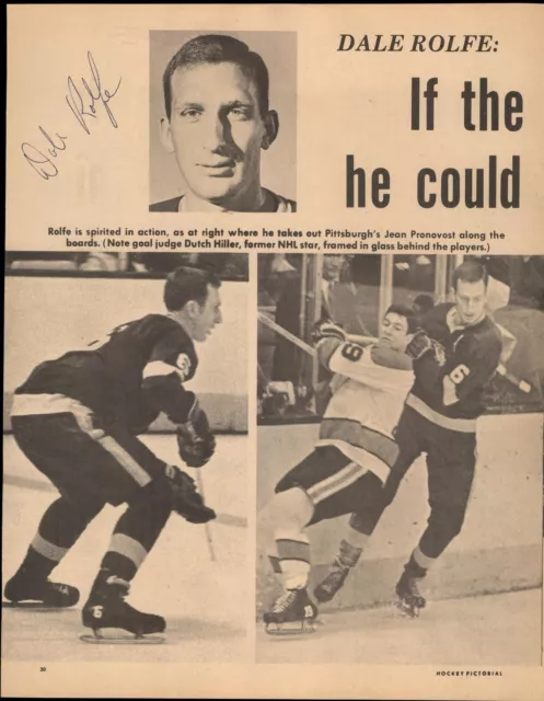 Dale Rolfe Signed 8x11 Magazine Page Photo Bruins Kings Red Wings Rangers