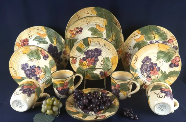 CERTIFIED INTERNATIONAL, Tuscany 12 Pcs. Dinnerware Set, Pamela Gladding, Grapes CERTIFIED INTERNATIONAL, Tuscany 12 Pcs. Dinnerware Set, Pamela Gladding, Grapes