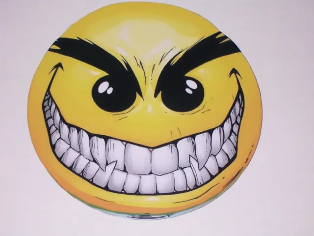 Evil Smiley Smile Full color Graphic Window Decal Sticker Decals Stickers 8 X 8