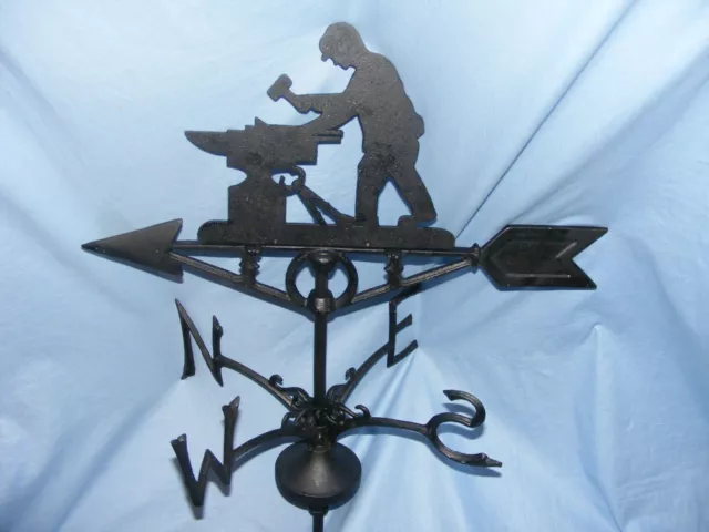 Blacksmith Weather Vane Ridge Mounted Heavy Cast Iron