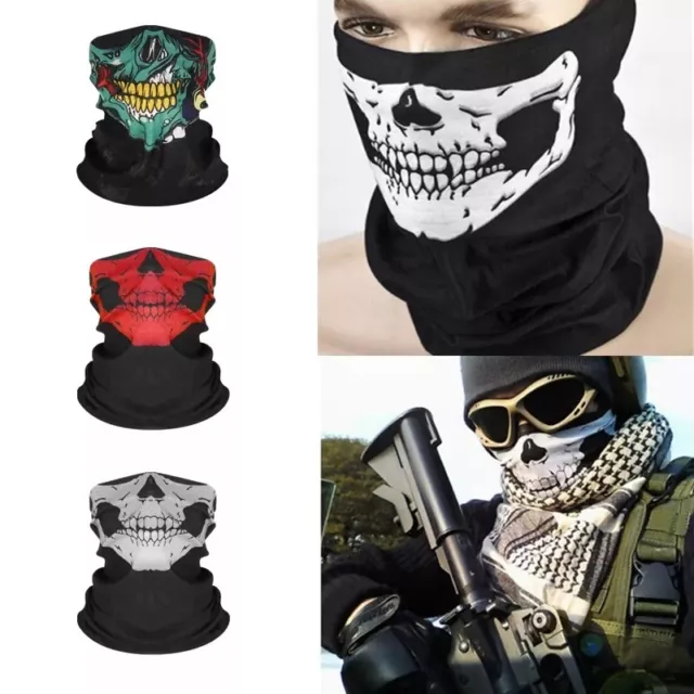 Skull Balaclava Face Mask Gaiter Neck Biker Bandana Winter Sport SPF40