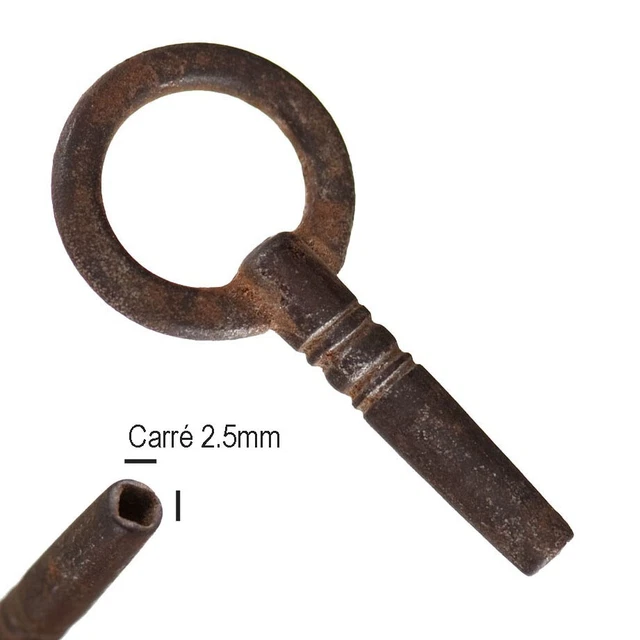 Lot De 2 Clés En Fer Pour Remontoir D'horloge Pendule, Carré 5 Mm, Occasion
