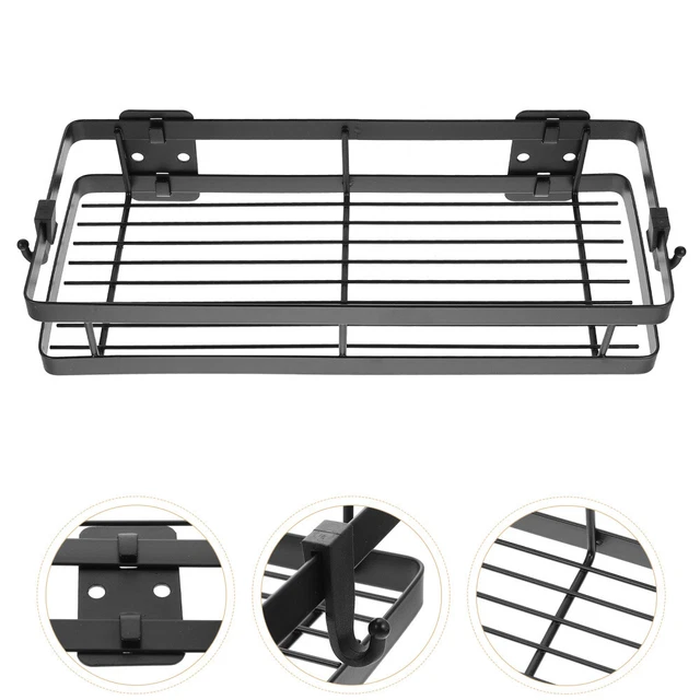 Scaffale portaoggetti bagno scaffale a parete organizzatore rack scaffale bottiglie ferro nero