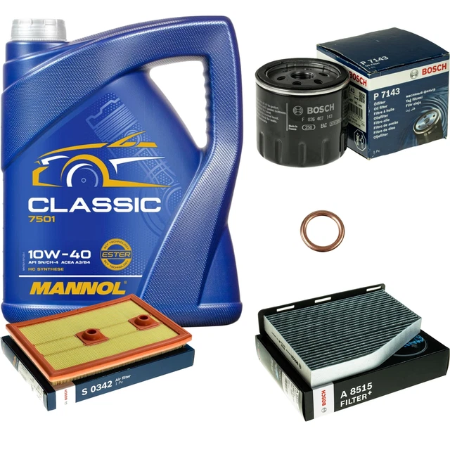 BOSCH KIT DE Inspection Set 5L mannol Classic 10W-40 pour Audi Q3 8UB ...