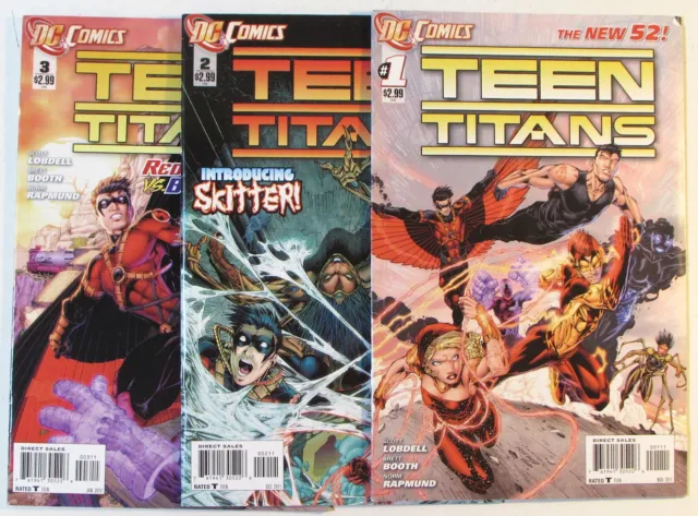 Teen Titans Lot of 3 #1,2,3 DC Comics (2011) 4th Series 1st Print Comic Books