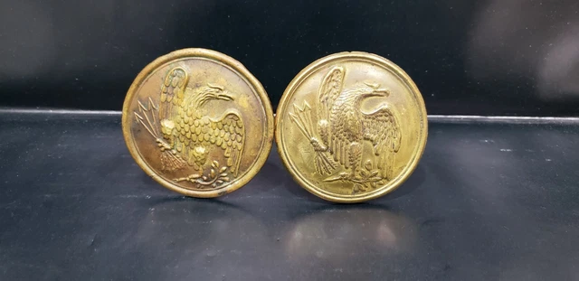 Two Antique Civil War Period Brass Eagle Tie Backs
