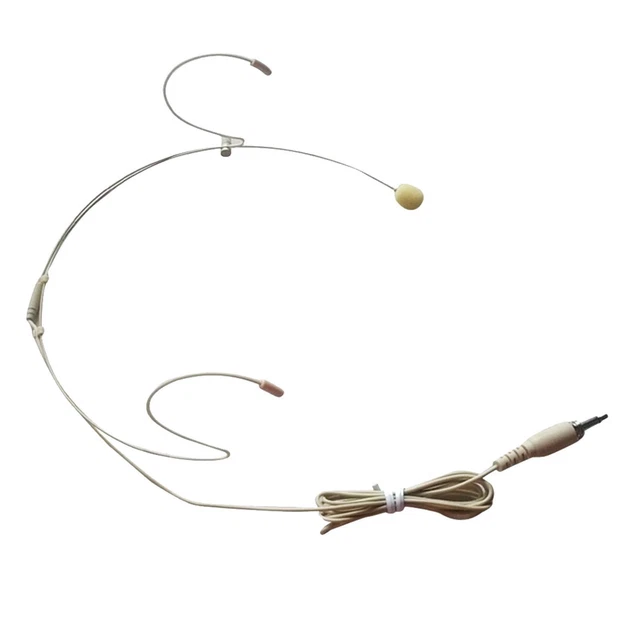 3.5mm Filaire Casque Écouteur Voix Headworn Microphone Mic Beige 1.2m Nouveau