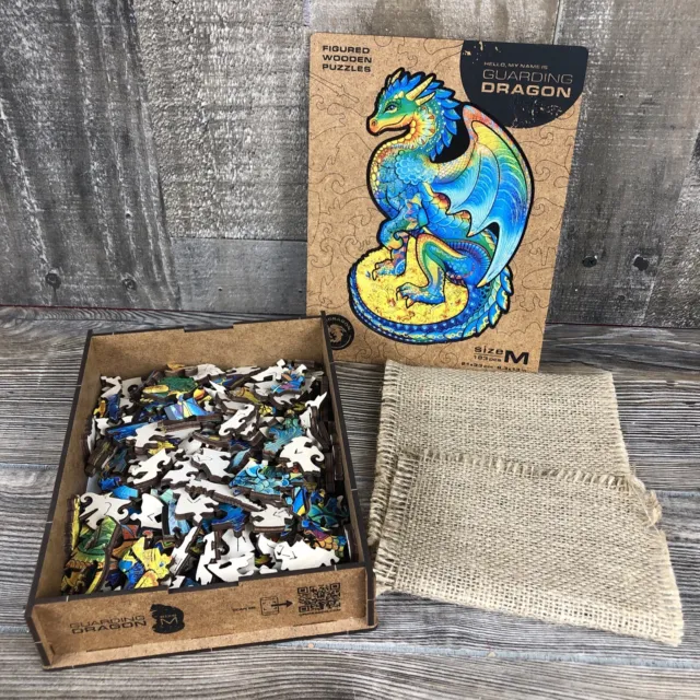 Unidragon Hello, My Name Is Guarding Dragon 183 Piece Wood Puzzle Complete