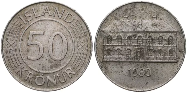 Island - Iceland 50 Kronur 1968-1980 - Kronen KM# 16, 19 verschiedene Jahrgänge